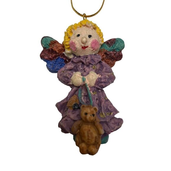 Santas and Angels on Stars and Moons Christmas Ornaments 6 Pieces 2.5" - Picture 7 of 10